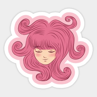 Pink Wavy Head Sticker